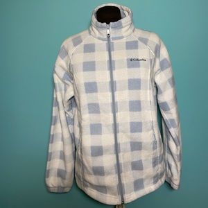 Columbia fleece zip up jacket(plaid)women’s large